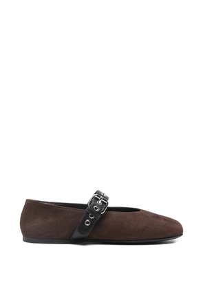 Miu Miu buckle-strap ballet flats - Brown