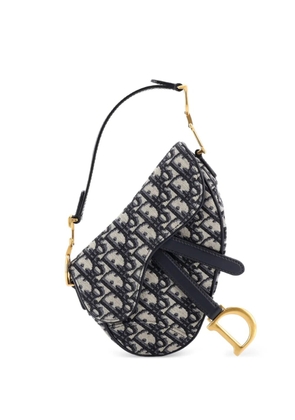 Christian Dior Pre-Owned Saddle Handbag Oblique Canvas Mini shoulder bag - Blue