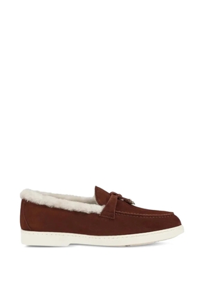 Doucal's suede sheepskin loafers - Brown