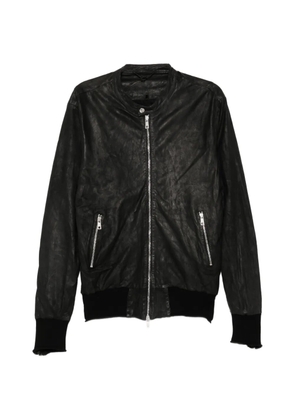 Giorgio Brato leather stand-up collar jacket - Black