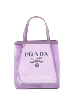 Prada Pre-Owned Logo Open Sequined Mesh Small tote bag - Purple
