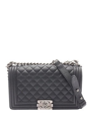 CHANEL Pre-Owned 2021-2026 Old Medium Quilted Caviar Boy Flap crossbody bag - Black