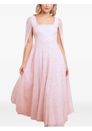 Needle & Thread Scatter dot cape-sleeve midi dress - Pink