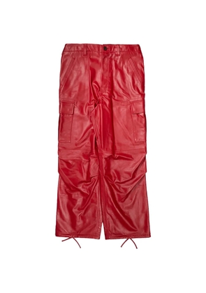 AMBUSH leather cargo pants - Red