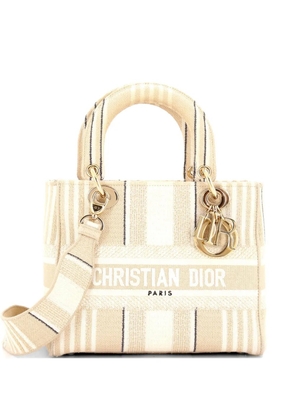 Christian Dior Pre-Owned Lady D-Lite Bag Embroidered Canvas Medium satchel - Neutrals