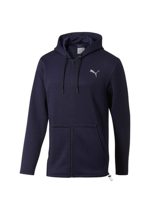 PUMA logo-detail long-sleeve hoodie - Blue