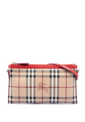 Burberry Pre-Owned 2000-2017 Haymarket Check Coated Canvas Peyton crossbody bag - Brown