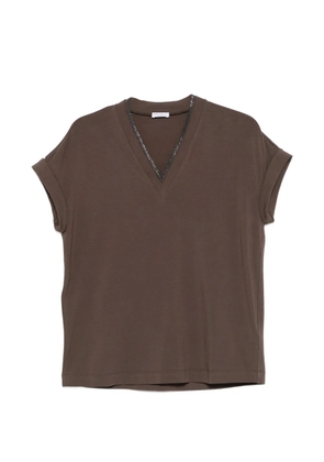 Brunello Cucinelli V-neck T-shirt - Brown