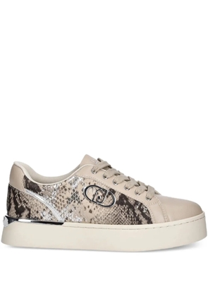 LIU JO snakeskin-print panelled sneakers - Neutrals