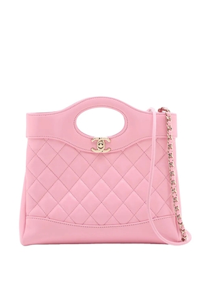 CHANEL Pre-Owned 2021-2025 Mini Shiny Lambskin 31 Shopping Bag satchel - Pink