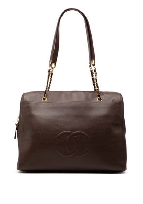 CHANEL Pre-Owned 1997-1999 CC Caviar Chain Zip tote bag - Brown