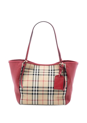 Burberry Pre-Owned 2000-2017 Small Haymarket Check Canvas and Leather Canterbury tote bag - Brown