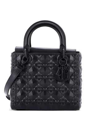 Christian Dior Pre-Owned Lady Dior Bag Diamond Motif Cannage Calfskin Medium shoulder bag - Black