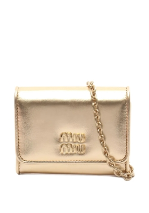 Miu Miu Pre-Owned 2020s logo card case - Gold