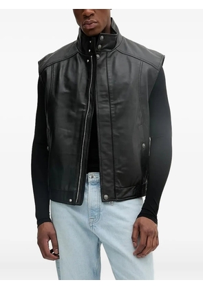 Versace Jeans Couture button-fastening leather vest - Black