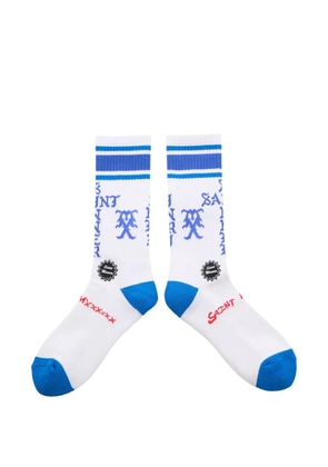 SAINT MXXXXXX striped socks - White