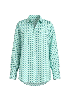 Seafolly geometric print button shirt - Green
