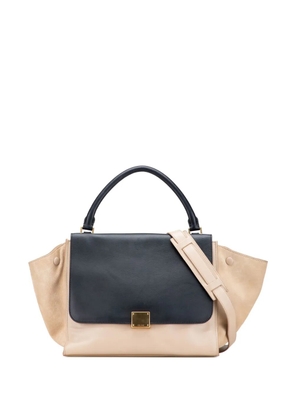 Celine Pre-Owned 2012 Medium Bicolor Calfskin and Suede Trapeze satchel - Brown