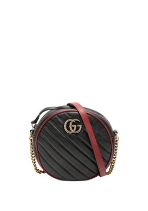 Gucci Pre-Owned 2016-2026 Mini GG Marmont Matelasse Leather Torchon Round crossbody bag - Black