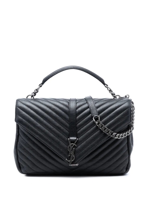 Saint Laurent Pre-Owned 2016 Large Chevron Sheepskin Monogram College satchel - Black