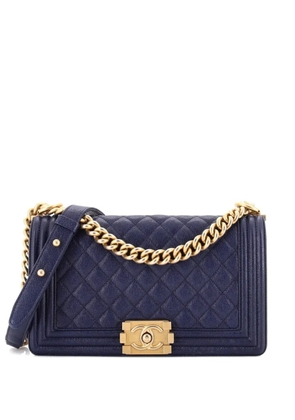 CHANEL Pre-Owned Boy Flap Bag Quilted Caviar Old Medium crossbody bag - Blue