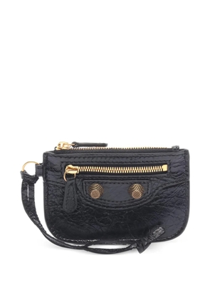 Balenciaga Pre-Owned 2010s Cagole studded leather coin purse - Black