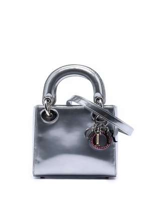 Christian Dior Pre-Owned 2015 Limited Edition Beijing China World Mini Metallic Patent Lady Dior satchel - Silver