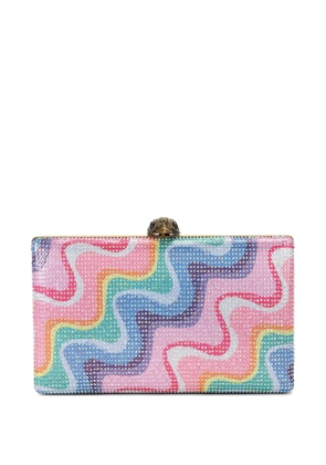 Kurt Geiger London Crystal Kensington wave-print clutch bag - Pink