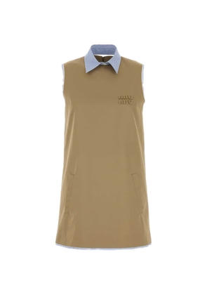 Miu Miu logo mini dress - Neutrals