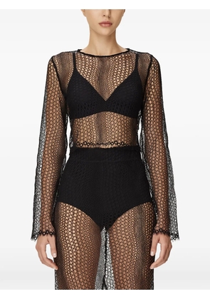 Mia Peculiar openwork T-shirt - Black