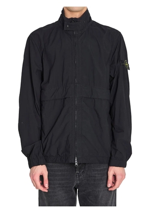 Stone Island zip-up logo-patch jacket - Black