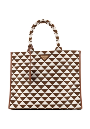 Prada Pre-Owned Symbole Shopper Jacquard Large tote bag - Brown