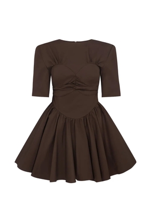 Violante Nessi short-sleeve pleated mini dress - Brown