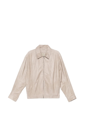 Giorgio Brato leather collared jacket - Neutrals
