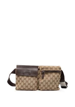 Gucci Pre-Owned 2000-2015 GG Canvas Double Pocket belt bag - Brown