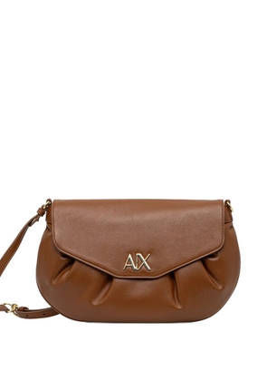 Armani Exchange gathered-effect cross-body bag - Brown