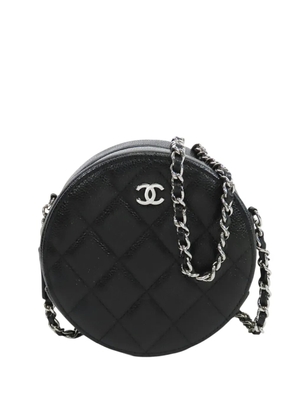 CHANEL Pre-Owned 2020 CC Quilted Caviar Round Clutch With Chain crossbody bag - Black