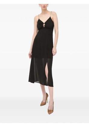 Morgan chain-strap split midi dress - Black