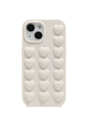Bimba y Lola heart-embossed iPhone 15 case - White