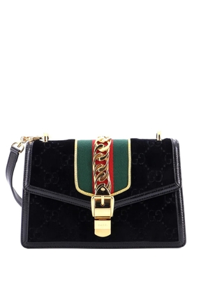 Gucci Pre-Owned Sylvie Shoulder Bag GG Velvet Small crossbody bag - Black