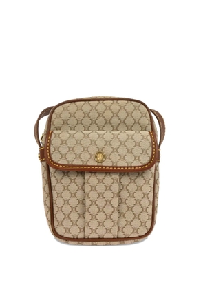 Celine Pre-Owned 1990s Macadam canvas leather shoulder bag - Neutrals