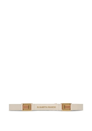 Elisabetta Franchi logo leather belt - Neutrals