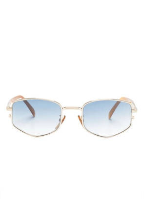 Eyewear by David Beckham metallic-effect geometric-frame sunglasses - Gold