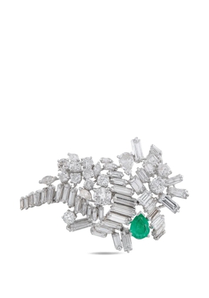 LB Exclusive diamond and emerald brooch - Silver