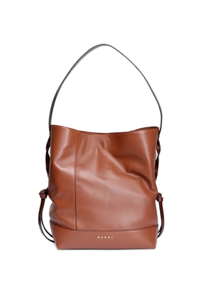 Marni small Pod 2.0 leather bucket bag - Brown