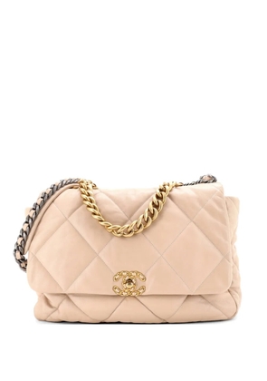 CHANEL Pre-Owned 19 Flap Bag Quilted Leather Large crossbody bag - Neutrals