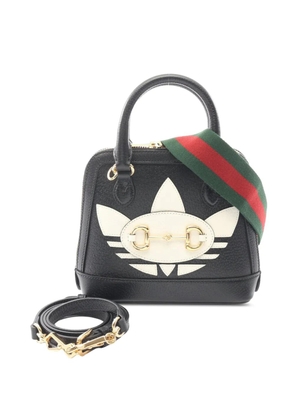 Gucci Pre-Owned 2016-2026 Adidas Mini Leather Horsebit 1955 Top Handle Bag satchel - Black