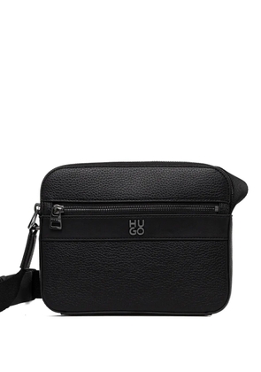 HUGO logo zip shoulder bag - Black