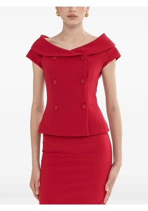 NISSA off-shoulder fitted blazer - Red