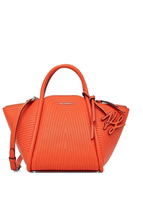 Karl Lagerfeld embossed-detail top-handle satchel bag - Orange